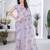 Lavender net embroidered thread work heavy look ethnic saree with blouse