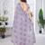 Lavender net embroidered thread work heavy look ethnic saree with blouse