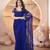 Royal blue net embroidered aari work heavy look ethnic saree with blouse