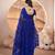 Royal blue net embroidered aari work heavy look ethnic saree with blouse