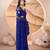 Royal blue net embroidered aari work heavy look ethnic saree with blouse