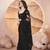 Black net embroidered aari work heavy look ethnic saree with blouse