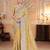 Yellow georgette embroidered thread work heavy look ethnic saree with blouse