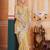 Yellow georgette embroidered thread work heavy look ethnic saree with blouse