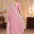 Peach georgette embroidered thread work heavy look ethnic saree with blouse