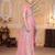 Peach georgette embroidered thread work heavy look ethnic saree with blouse