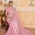 Peach georgette embroidered thread work heavy look ethnic saree with blouse