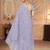 Lavender georgette embroidered thread work heavy look ethnic saree with blouse
