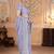 Lavender georgette embroidered thread work heavy look ethnic saree with blouse