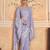 Lavender georgette embroidered thread work heavy look ethnic saree with blouse