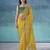 Yellow georgette embroidered sequins work heavy look ethnic saree with blouse