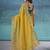 Yellow georgette embroidered sequins work heavy look ethnic saree with blouse