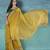 Yellow georgette embroidered sequins work heavy look ethnic saree with blouse