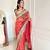 Red banarasi silk embroidered sequins work heavy look ethnic saree with blouse