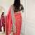 Red banarasi silk embroidered sequins work heavy look ethnic saree with blouse