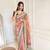 Peach banarasi silk embroidered sequins work heavy look ethnic saree with blouse