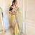Green banarasi silk embroidered sequins work heavy look ethnic saree with blouse