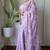 Lavender net embroidered aari work heavy look ethnic saree with blouse