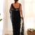 Black net embroidered aari work heavy look ethnic saree with blouse