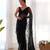 Black net embroidered aari work heavy look ethnic saree with blouse