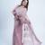 Lavender net embroidered thread work heavy look ethnic saree with blouse