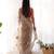 Brown net embroidered thread work heavy look ethnic saree with blouse