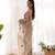 Brown net embroidered thread work heavy look ethnic saree with blouse