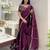 Wine silk embroidered sequins work heavy look ethnic saree with blouse