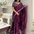 Wine silk embroidered sequins work heavy look ethnic saree with blouse