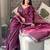 Wine silk embroidered sequins work heavy look ethnic saree with blouse