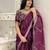 Wine silk embroidered sequins work heavy look ethnic saree with blouse