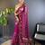 Purple net embroidered thread work heavy look ethnic saree with blouse