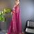 Purple net embroidered thread work heavy look ethnic saree with blouse