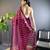 Purple net embroidered thread work heavy look ethnic saree with blouse