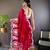 Red organza embroidered thread work heavy look ethnic saree with blouse