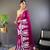 Pink organza embroidered thread work heavy look ethnic saree with blouse