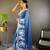 Blue organza embroidered thread work heavy look ethnic saree with blouse