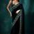Green velvet embroidered sequins work heavy look ethnic saree with blouse