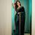 Green velvet embroidered sequins work heavy look ethnic saree with blouse