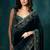 Green velvet embroidered sequins work heavy look ethnic saree with blouse