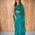 Teal viscose embroidered zari woven heavy look ethnic saree with blouse