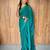 Teal viscose embroidered zari woven heavy look ethnic saree with blouse
