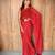 Red viscose embroidered zari woven heavy look ethnic saree with blouse