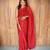 Red viscose embroidered zari woven heavy look ethnic saree with blouse