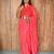Peach viscose embroidered zari woven heavy look ethnic saree with blouse