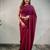 Maroon viscose embroidered zari woven heavy look ethnic saree with blouse