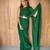 Green viscose embroidered zari woven heavy look ethnic saree with blouse