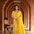 Yellow georgette embroidered thread work heavy look ethnic saree with blouse