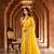 Yellow georgette embroidered thread work heavy look ethnic saree with blouse
