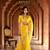 Yellow georgette embroidered thread work heavy look ethnic saree with blouse